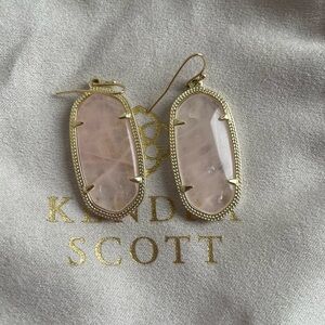 Kendra Scott Elle Gold and Pink Drop Earrings